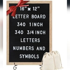 Black Felt Letter Board with White Letters NEW IN BOX